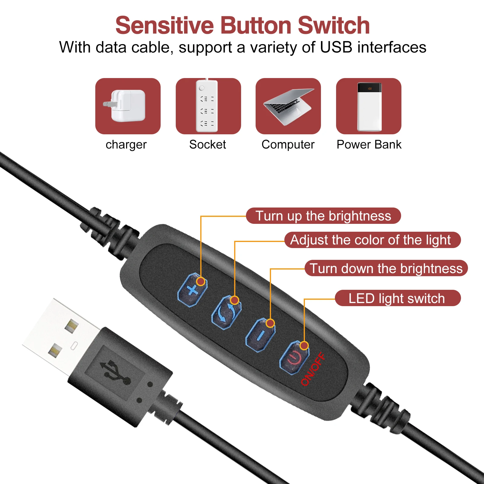 Lupa 5X con luz y abrazadera de mesa 3 modos de color Lámpara de escritorio LED regulable continua Lupa iluminada para trabajos cercanos - imagen 4