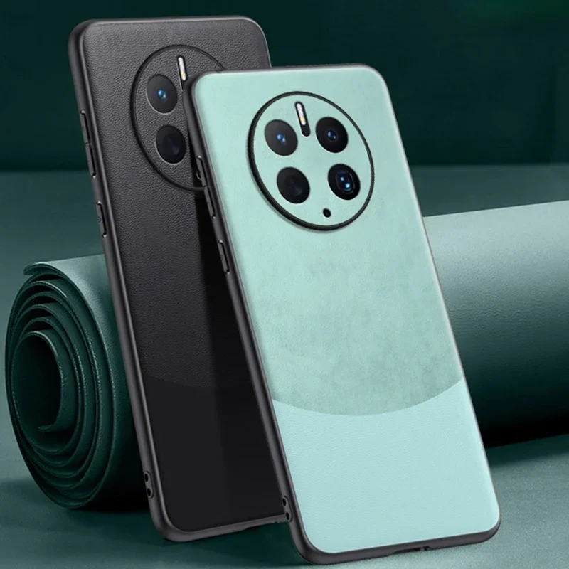 Funda de cuero PU de lujo para Huawei Mate 50 Pro, cubierta trasera, protección de silicona Mate, funda de teléfono para Huawei Mate 40, 60 Pro, 50 RS - imagen 3
