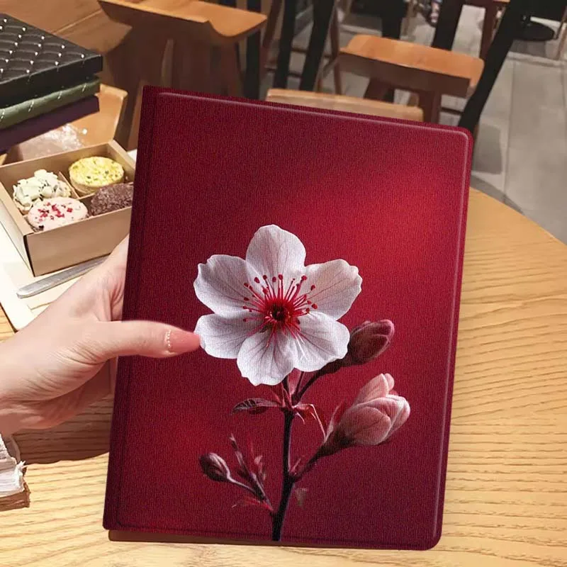 Hermosas flores de melocotón para iPad Pro Mini 1 2 3 4 5 6 7 7ta generación 12,9 10,5 13 11 7,9 8,3 M4 pulgadas funda para tableta - imagen 5