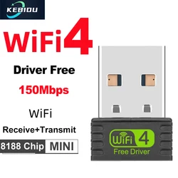 Adaptador WiFi USB 150 Mbps 802.11N 2,4 GHz Dongle para PC