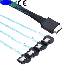 Cable OCuLink SFF-8611 PCIe x4 a SATA 7 pines, ángulo izquierdo
