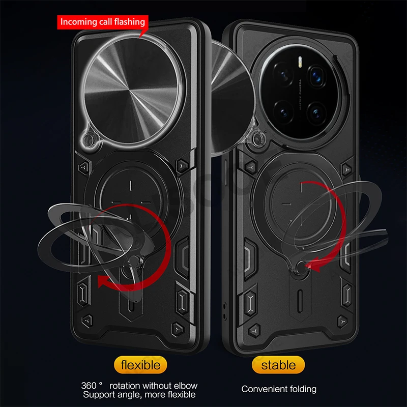 Armadura Funda para Honor Magic 7 Pro Funda deslizante anillo de cámara soporte protección Funda de teléfono para Honor Magic 7 Pro 5G Capa a prueba de golpes - imagen 4