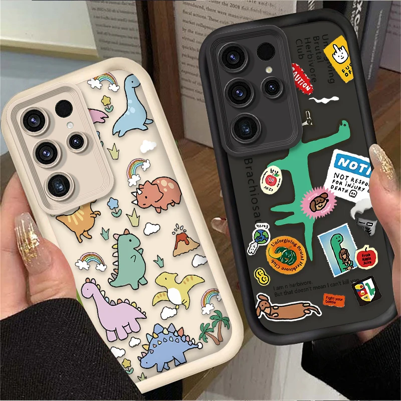 Funda de dinosaurio bonito de dibujos animados para Samsung Galaxy S24 S23 S25 Ultra S22 S21 Plus FE A56 A36 A26 A16 A06 A15 A25 A35 A55 5G - imagen 2