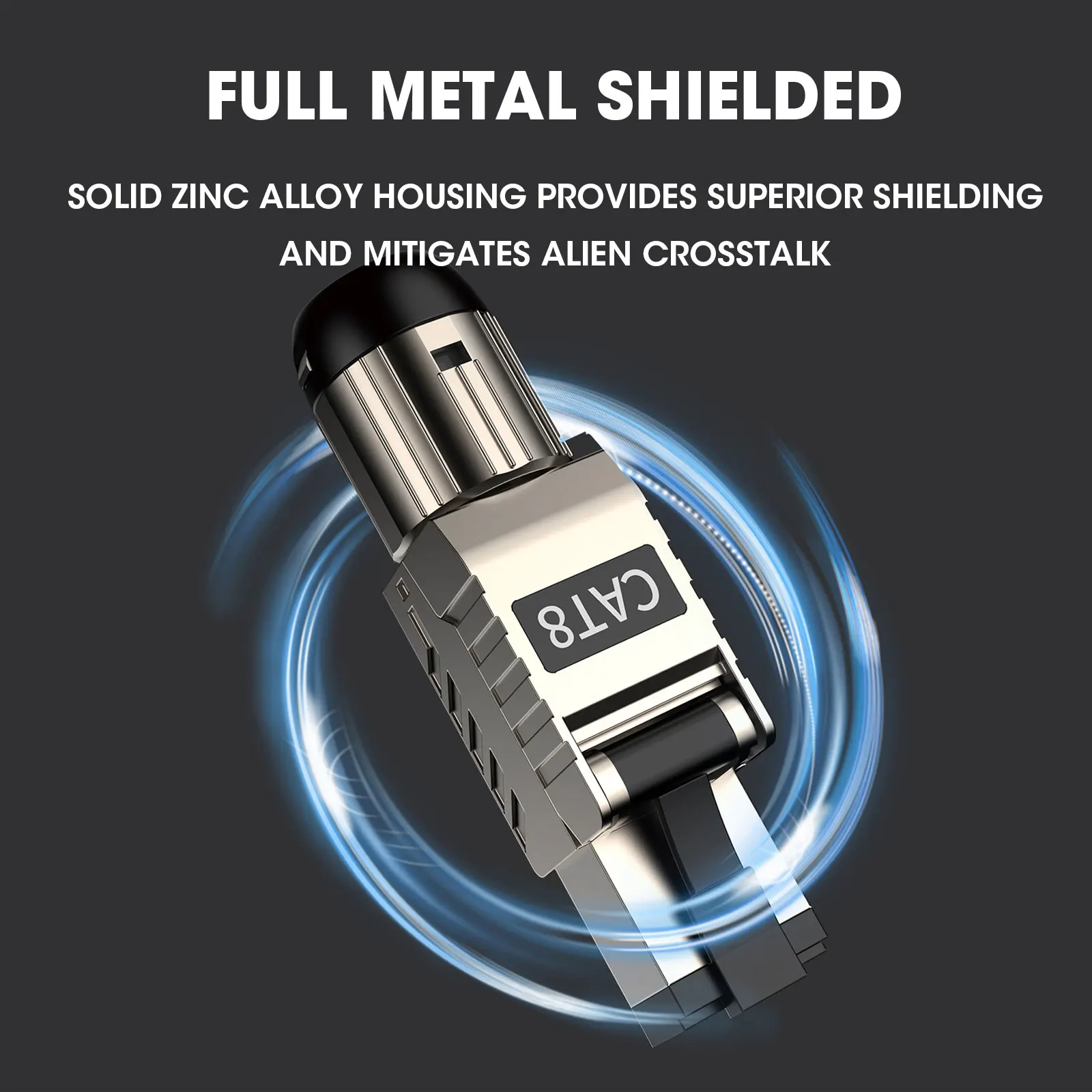 ZoeRax RJ45 Cat8 Cat7 Cat6A Conectores RJ45 Herramienta de metal Enchufe de terminación fácil gratis 2000MHz 40G Cable LAN 22AWG - 24AWG - imagen 5