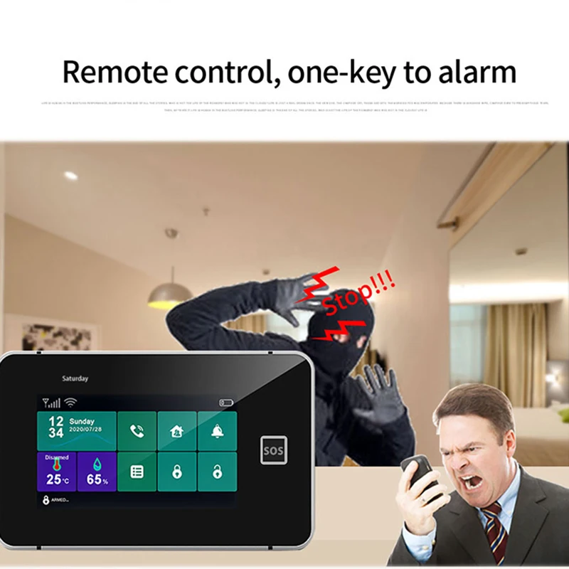 Sistema de alarma WiFi GSM, Kit de alarma antirrobo de seguridad para el hogar, Sensor de movimiento de puerta inalámbrico de 433MHz, Control por aplicación remota Smart Life - imagen 2