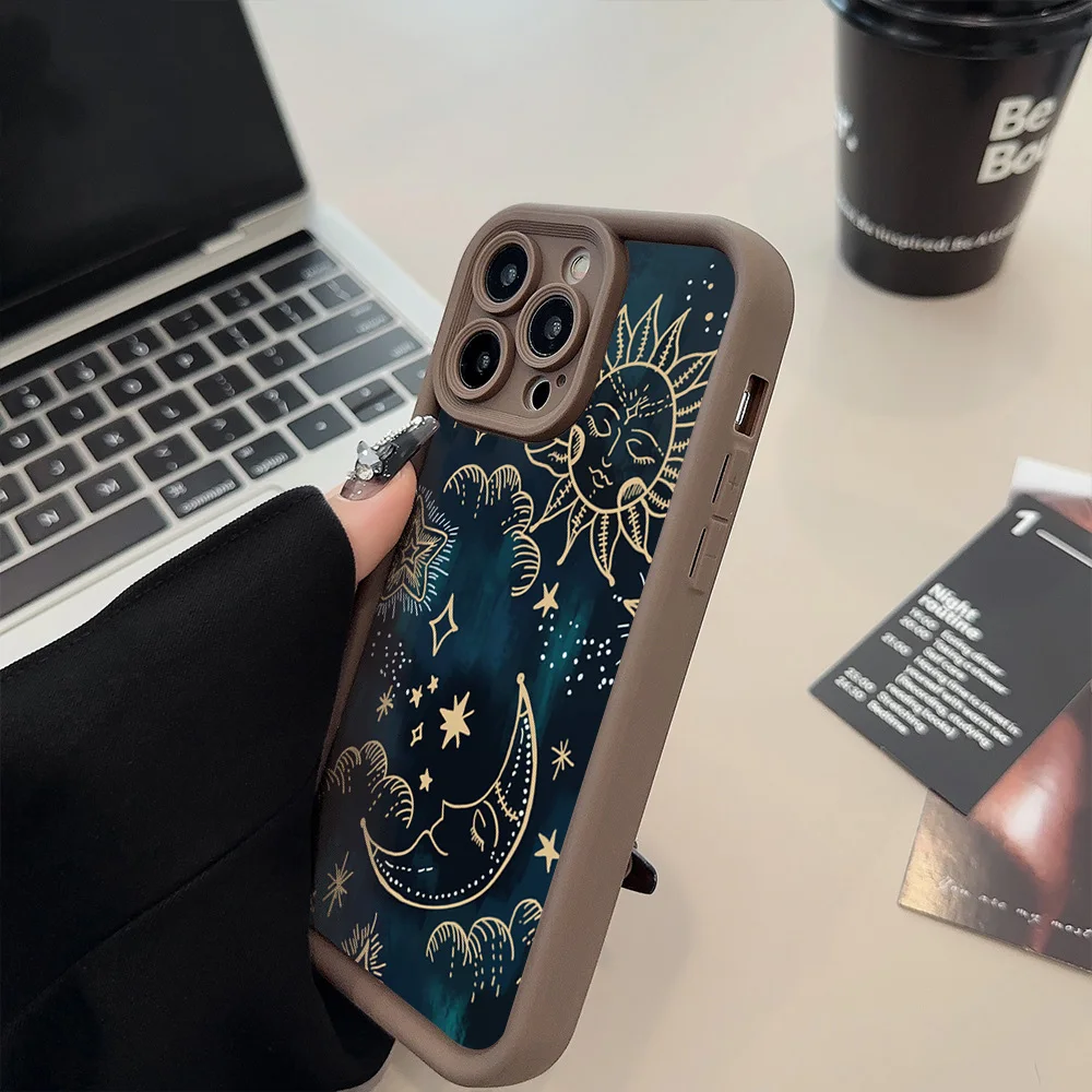 Para Xiaomi Poco F7 F6 F5 Pro 5G Funda Luna sol diseño impreso mate Funda de silicona para Poco M6 Pro 4G X3 X5 X6 X7 Funda suave de TPU - imagen 4