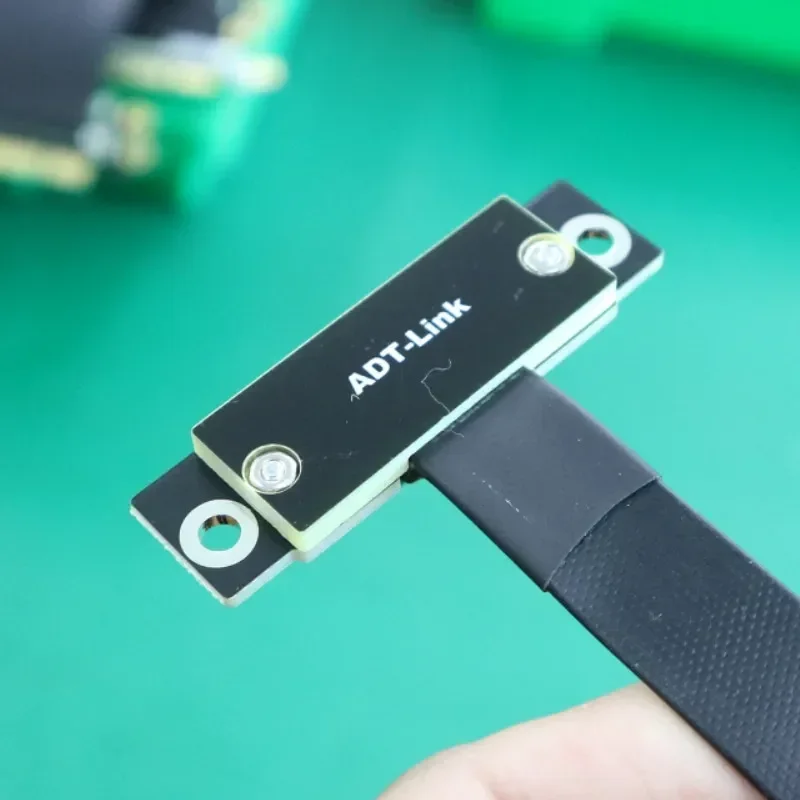 ADT GPU/WK Dual 90 ° en ángulo recto PCI-E 4,0 3,0x1 a x1 ranuras Riser Cable de alta velocidad PCI Express 1x4,0 adaptador de cinta de extensión - imagen 5