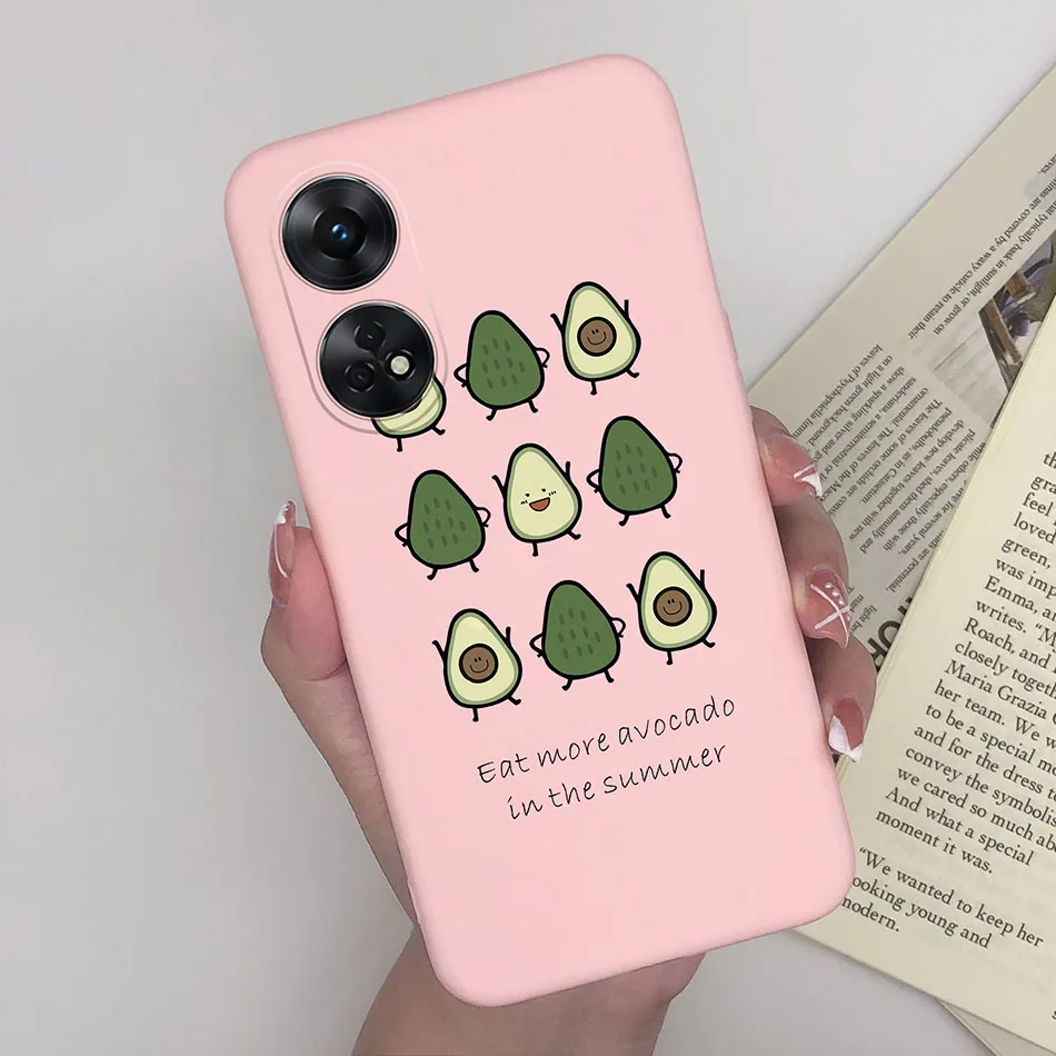 Funda de teléfono para Oppo Reno 8 T 4G 5G, carcasa trasera de silicona esmerilada a prueba de golpes para niña, corazón, flor, gato, moda - imagen 5