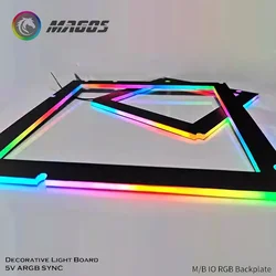 Tablero de luz decorativo 5V ARGB SYNC, placa trasera M/B IO RGB, luz trasera emisora de luz de placa base ATX de escritorio de faro