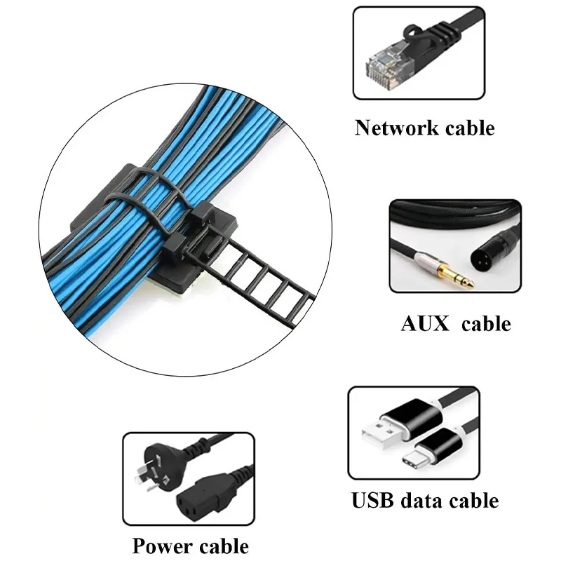 AMPCOM Abrazaderas de Nailon Autoadhesivas - Gestión de Cables - imagen 4