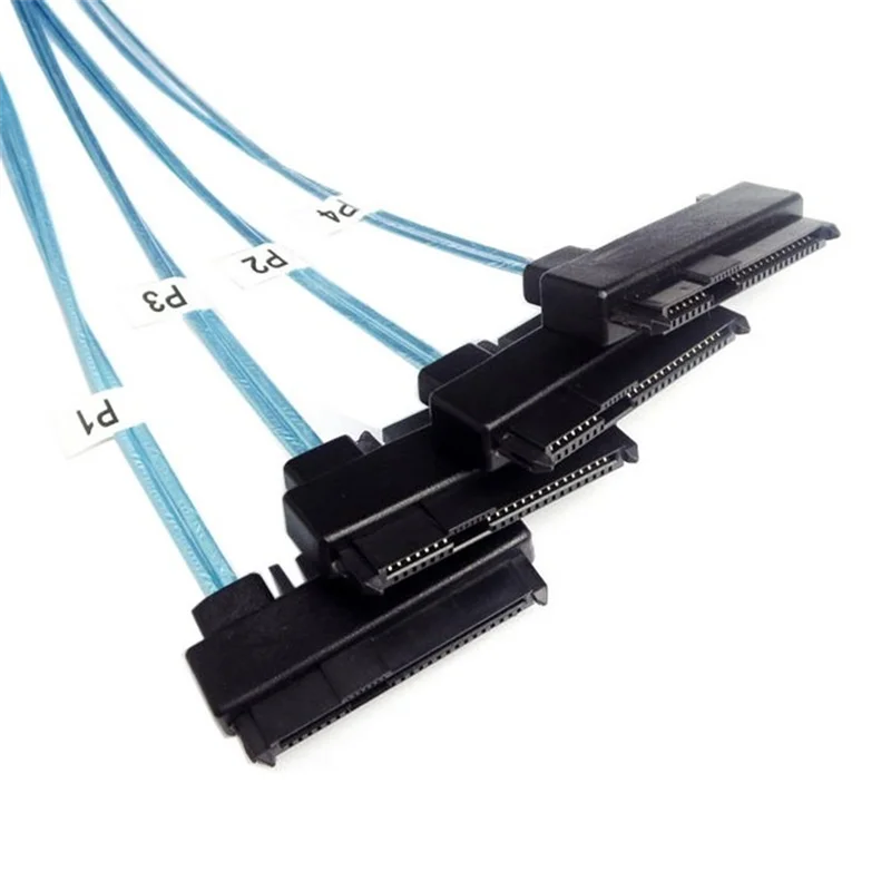 Mini SAS SFF-8087 interno de 36 pines a 4 discos de disco duro SAS de SFF-8482 y cable de alimentación SATA de 0,5 m, 100cm, 1m, 3 pies - imagen 4