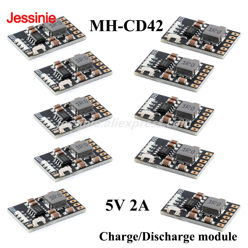 10 uds/1 unidad MH-CD42 CD42 DC 5V 2A módulo DIY de energía móvil 3,7/4,2 V carga/descarga (impulso)/protección de batería/placa indicadora