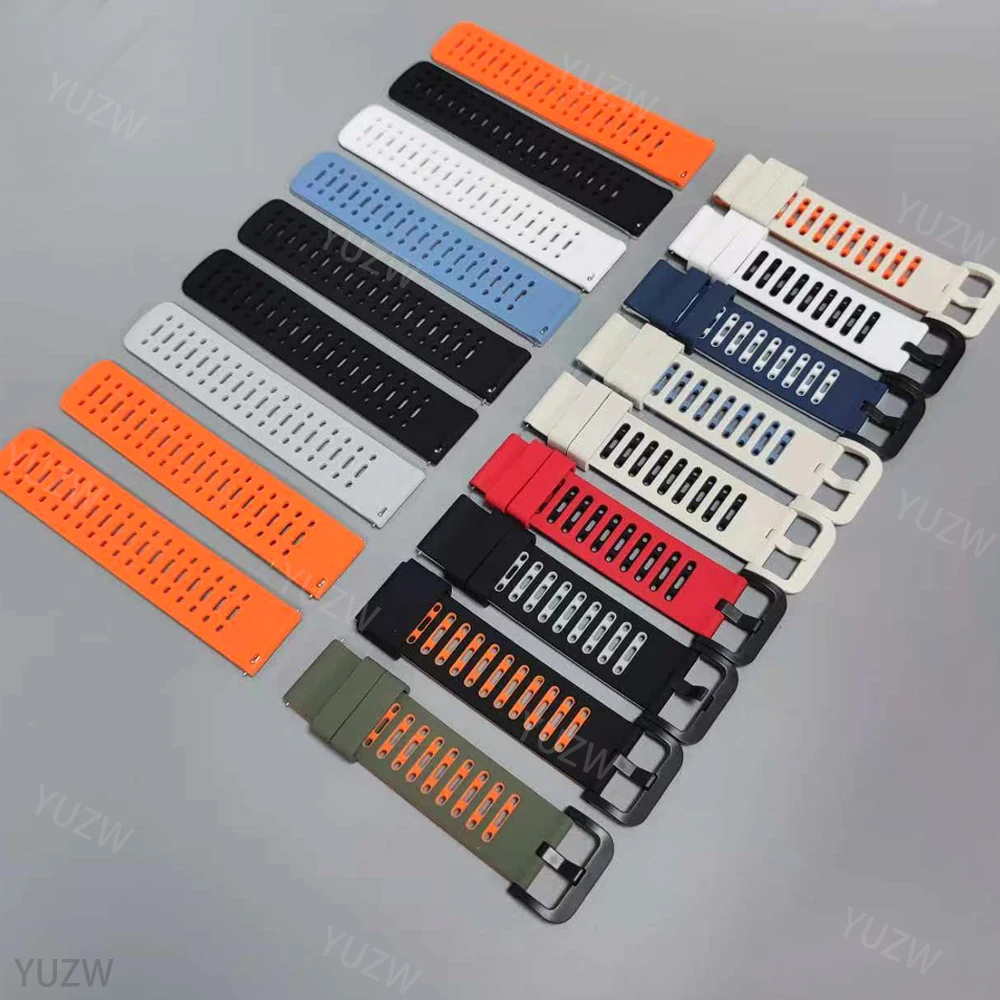 Correa transpirable de 22mm para Huami Amazfit GTR 4 2 2e 47/GTR3 Pro, pulsera deportiva de silicona para reloj Amazfit BALANCE 2/BIP 6 5 - imagen 3