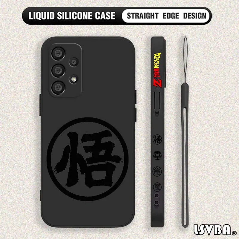 Funda con logotipo de Anime d-dragon Ball para Samsung Galaxy A71 A55 A54 A53 A51 A50 A40 A15 A14 A06 5G, funda de teléfono con cuerda izquierda líquida - imagen 3