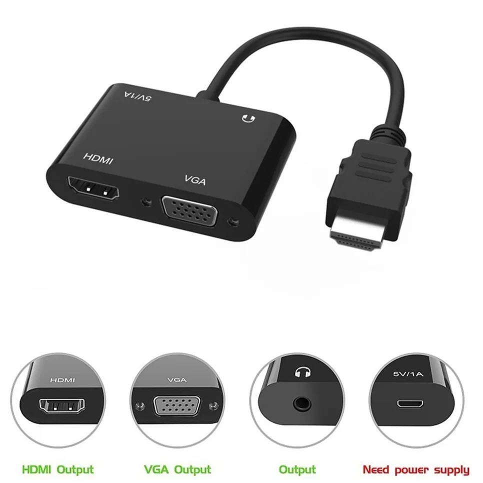 Adaptador VGA a HDMI para PC Monitor Proyector - imagen 4