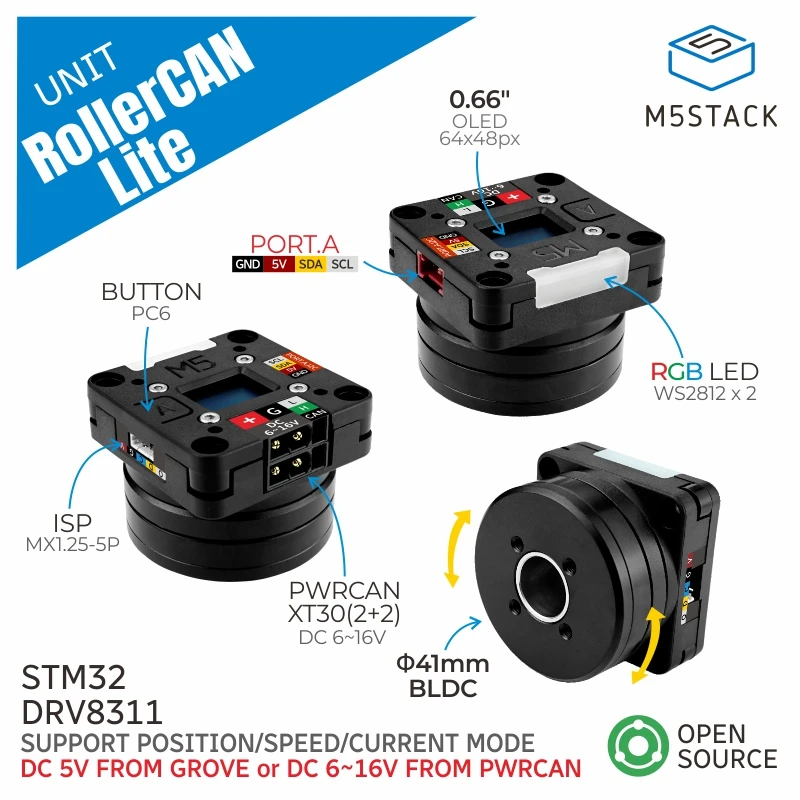 Unidad oficial RollerCAN Lite M5Stack sin anillo colector (STM32) - imagen 2