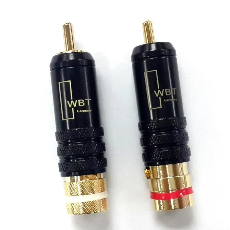 1 par de conectores RCA, enchufe de línea de señal macho WBT 0144, enchufe RCA, conectores RCA de cobre con cabeza de loto de aproximadamente 53mm - imagen 2