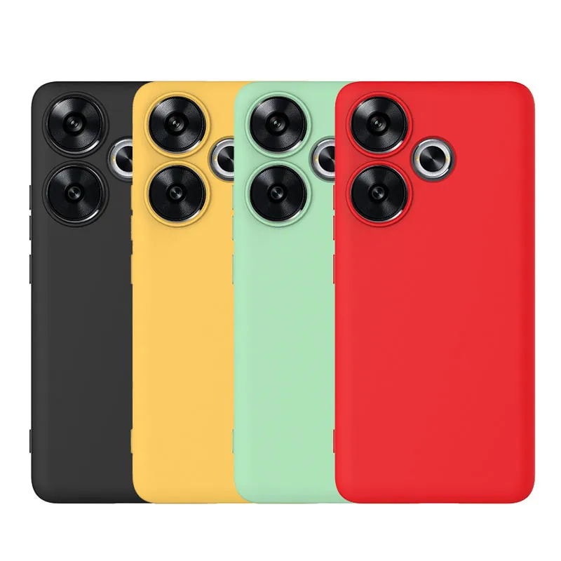 Para Redmi Turbo 3 чехол ELVEV funda protectora de silicona líquida a prueba de golpes para teléfono poco f6 hülle