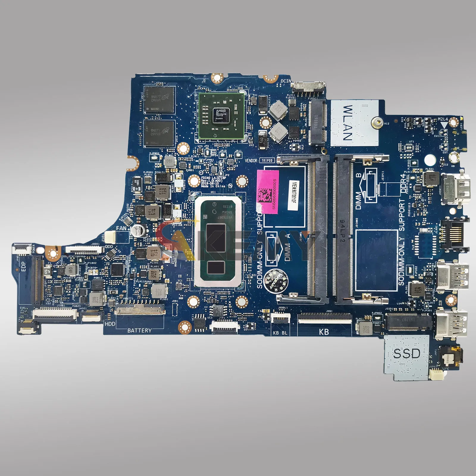 Para Dell Inspiron 3490 3590 5494 placa base de computadora portátil LA-G716P con i5 i7 10th Gen CPU V2G GPU P43V7 100% probado OK - imagen 3