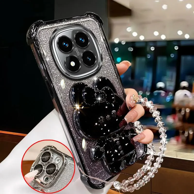 Redmi Note14 pro 5G funda con soporte a prueba de golpes para Xiaomi Redmi Note 14 pro Plus 5G 14C 14T Linda pulsera fundas suaves Note14pro - imagen 5