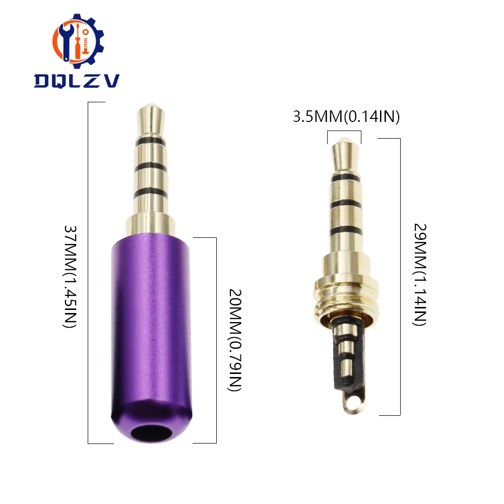 Conector de auriculares de 3,5 MM, adaptador de Audio estéreo macho chapado en oro de 3/4 polos, conector de cable de soldadura auxiliar para altavoz de alta fidelidad 3,5 - imagen 5