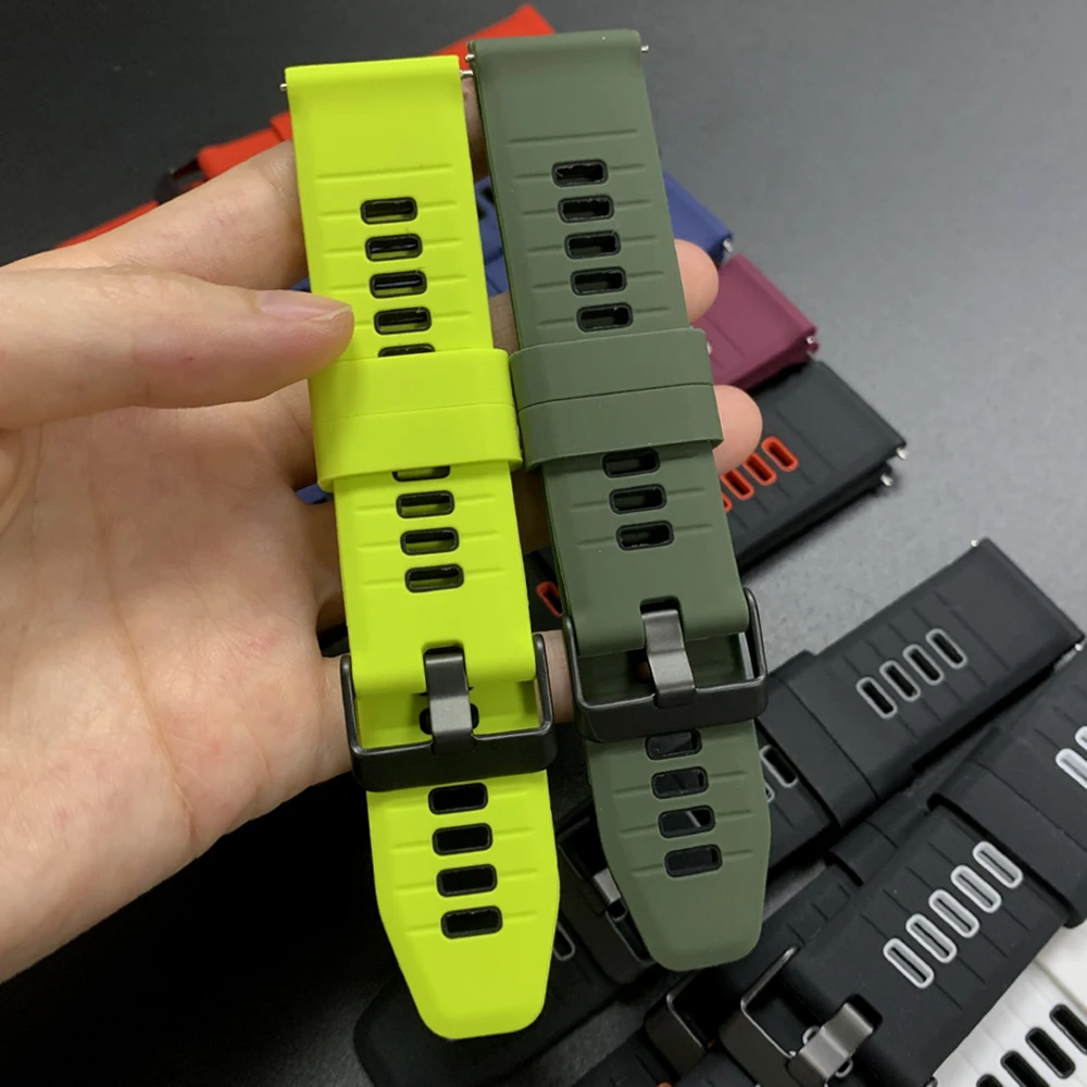 Correa de silicona de 22mm para Amazfit Balance 2/Bip 6 5/GTR 4 3 Pro, pulsera para HUAWEI WATCH 5 46mm/para Garmin Venu 4, correas de reloj de 45mm - imagen 4