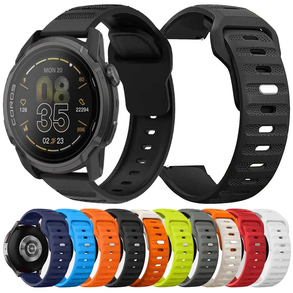 Correa de silicona para reloj COROS APEX 4, 42mm, accesorios de pulsera para COROS PACE 3 2/APEX 2 Pro/APEX 42mm 46mm, 20mm