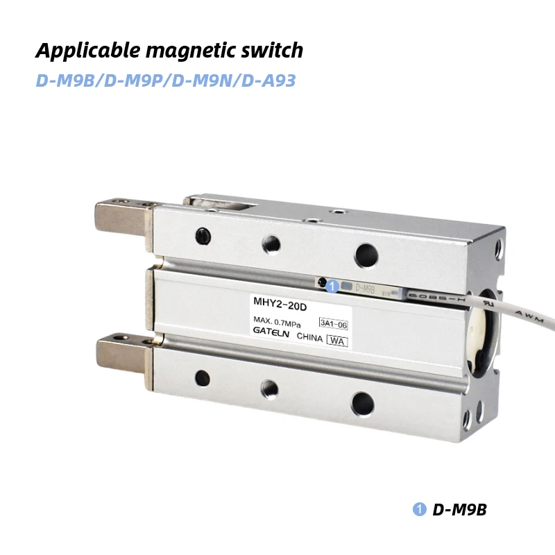 Abrazadera de aluminio Angular tipo SMC de 180 grados, cilindro MHY2, 10D, 16D, 20D, 25D, pinza neumática de doble acción, diámetro de 10-25mm - imagen 4