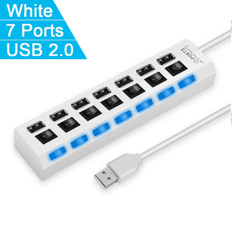 7 Ports White
