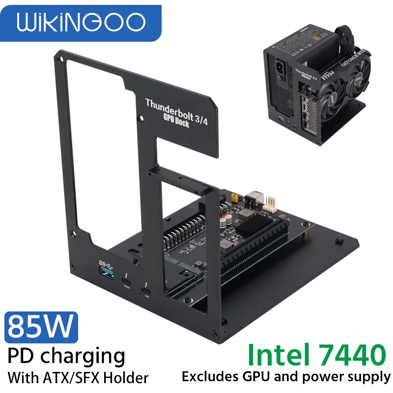 Base GPU compatible con Thunderbolt de carga PD de 85W para portátil a tarjeta gráfica externa 40Gbps para Macbook Windows - imagen 2