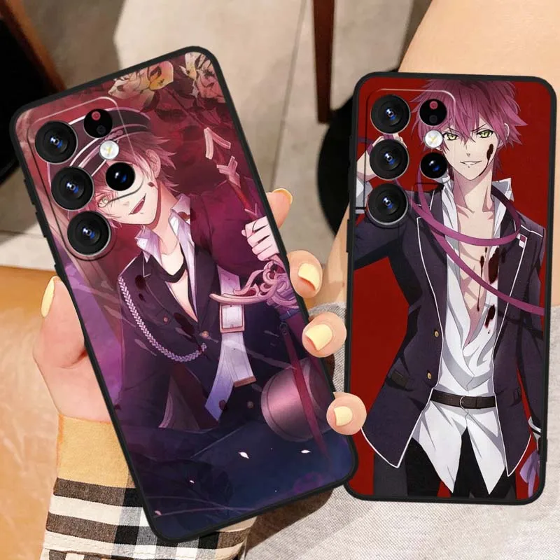 Ayato Sakamaki Anime para Samsung Galaxy S25 S24 S23 S22 S21 S20 S10 S9 S8 FE Lite Ultra Plus 5G funda de teléfono negra - imagen 2