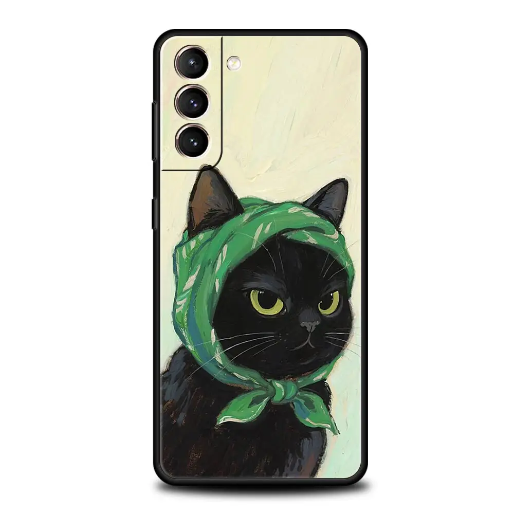 Funda para Teléfono Samsung Galaxy S25 Edge S24 S23 S22 S21 Ultra S20 FE 5G S10 S10E S9 Plus, Funda Protectora de TPU Suave con Diseño de Gato Jugando - imagen 2