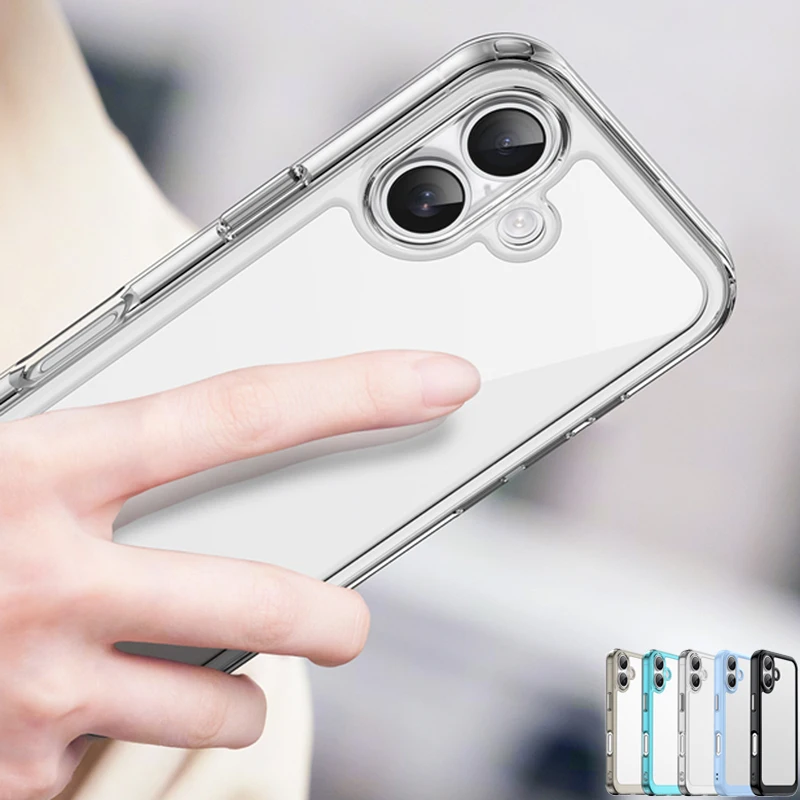 Para iPhone 17 funda transparente PC de lujo TPU silicona para iPhone 17 funda protectora de TPU para iPhone 17 Pro Max funda