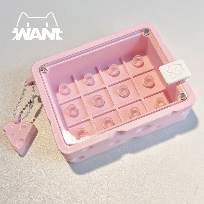 Caja de almacenamiento de teclas de queso, personalización de profundización, colección de 25mm, estante de exhibición de teclas acrílicas a prueba de polvo, gran capacidad - imagen 4