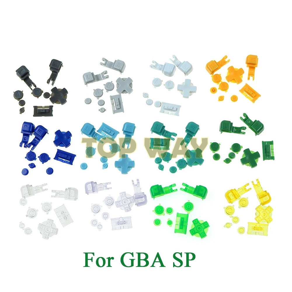 2 juegos para GameBoy Advance SP GBA SP juego de botones completos de plástico para GBA SP A B Select Start Power ON/OFF L R Kit de botones D Pad - imagen 2