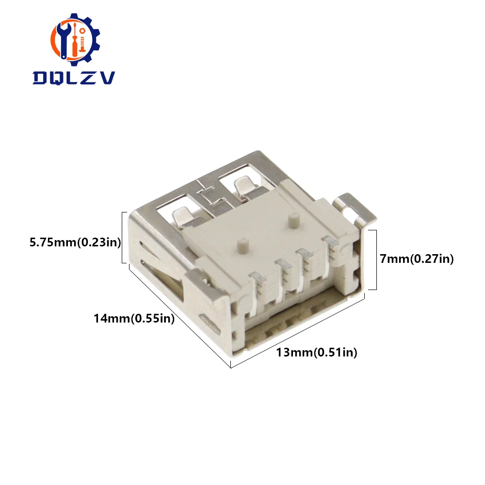 Conector hembra de puerto USB tipo A, Conector de soldadura, PCB, tipo USB-A, SMT, 4 pines - imagen 5