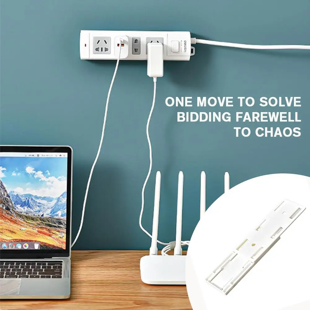 Soporte montado en la pared, fijador de enchufe sin perforaciones, fijador autoadhesivo, toma de corriente, Cable de Tira sin costuras, I9i9 - imagen 2
