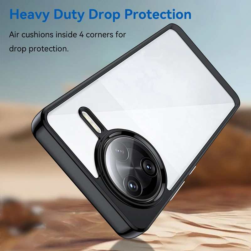 Para Xiaomi Redmi K80, K80 Pro чехол ELVEV PC duro transparente colorido + cubierta trasera protectora de TPU