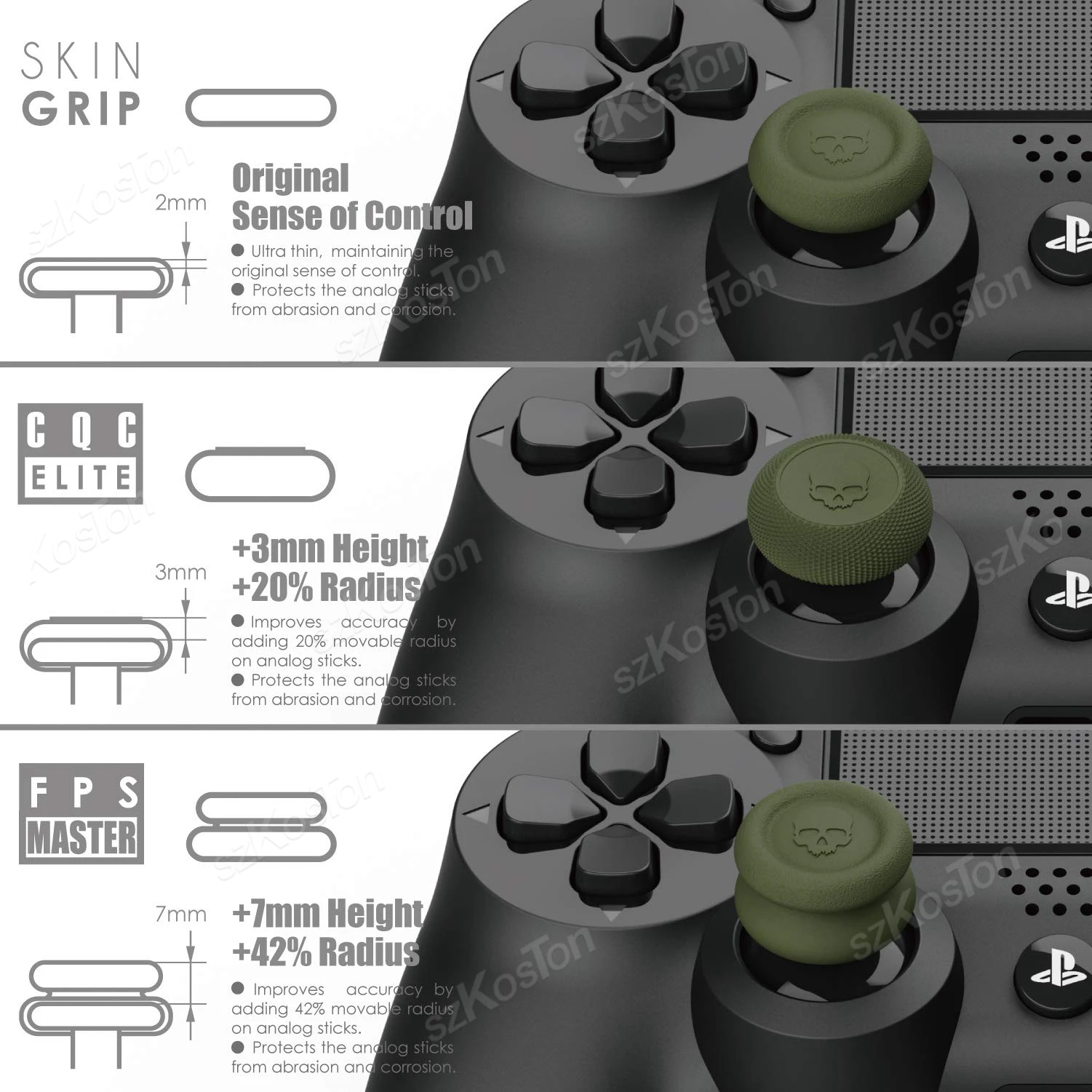 Juego de tapas de empuñaduras de pulgar para Switch 2 Pro/PS5/PS4, cubierta de palo de botón de controlador, tapa de Joystick de Gamepad, accesorios para juegos, 6 uds. - imagen 4