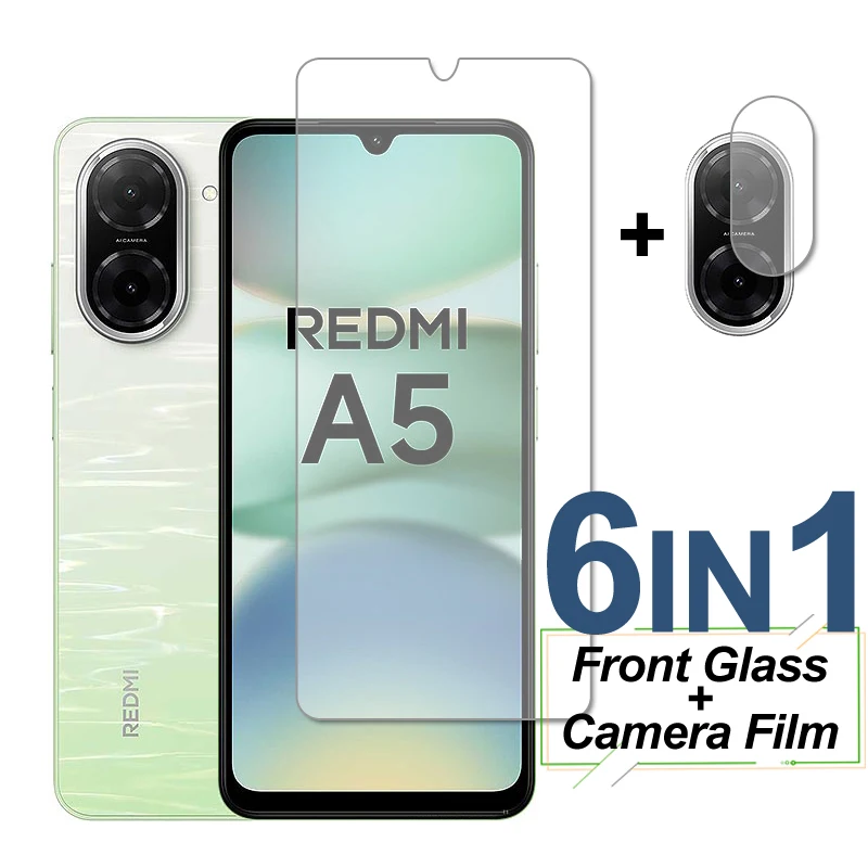 Para Xiaomi Redmi A5 4G vidrio Redmi A5 Poco C71 Protector de pantalla vidrio templado película de lente de cámara de teléfono para Poco C71