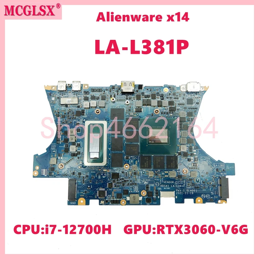 LA-L381P con i7-12700H CPU RTX3060-V6G GPU placa base para portátil Dell Alienware x14 placa base para ordenador portátil DDR5 CN-01CYTC 0T9XYP