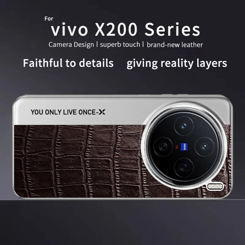 Para VIVO X200 Ultra funda de lujo de cuero PU funda protectora trasera para cámara para VIVO X200 Pro Mini X200S X200Ultra carcasa de teléfono - imagen 2