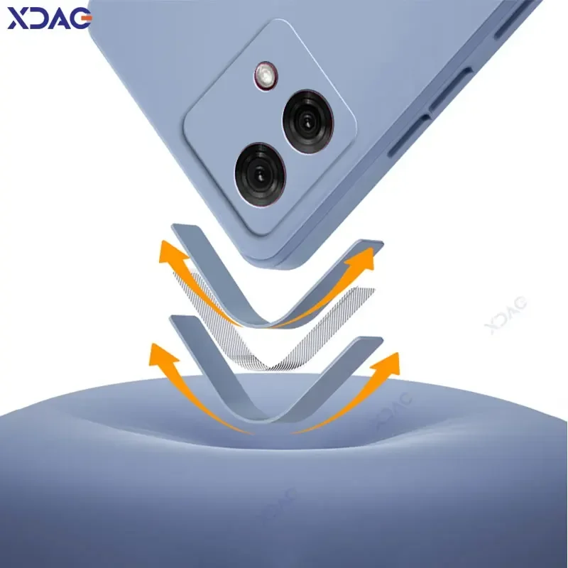 Funda de teléfono de doble revestimiento de lujo para Motorola Moto G84 MotoG84 5G 360, bolsa de armadura trasera de silicona líquida cuadrada suave a prueba de golpes - imagen 4