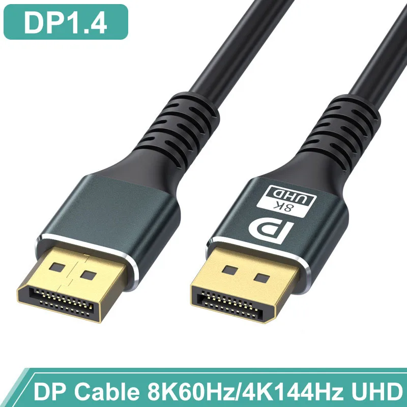 Cable Displayport 1,4 1,5 m 2m 3m 5m 1m 8K 60Hz 4K 144Hz 2K 165Hz Cable de puerto de pantalla 3D HDR UHD para Monitor de TV proyector de ordenador portátil