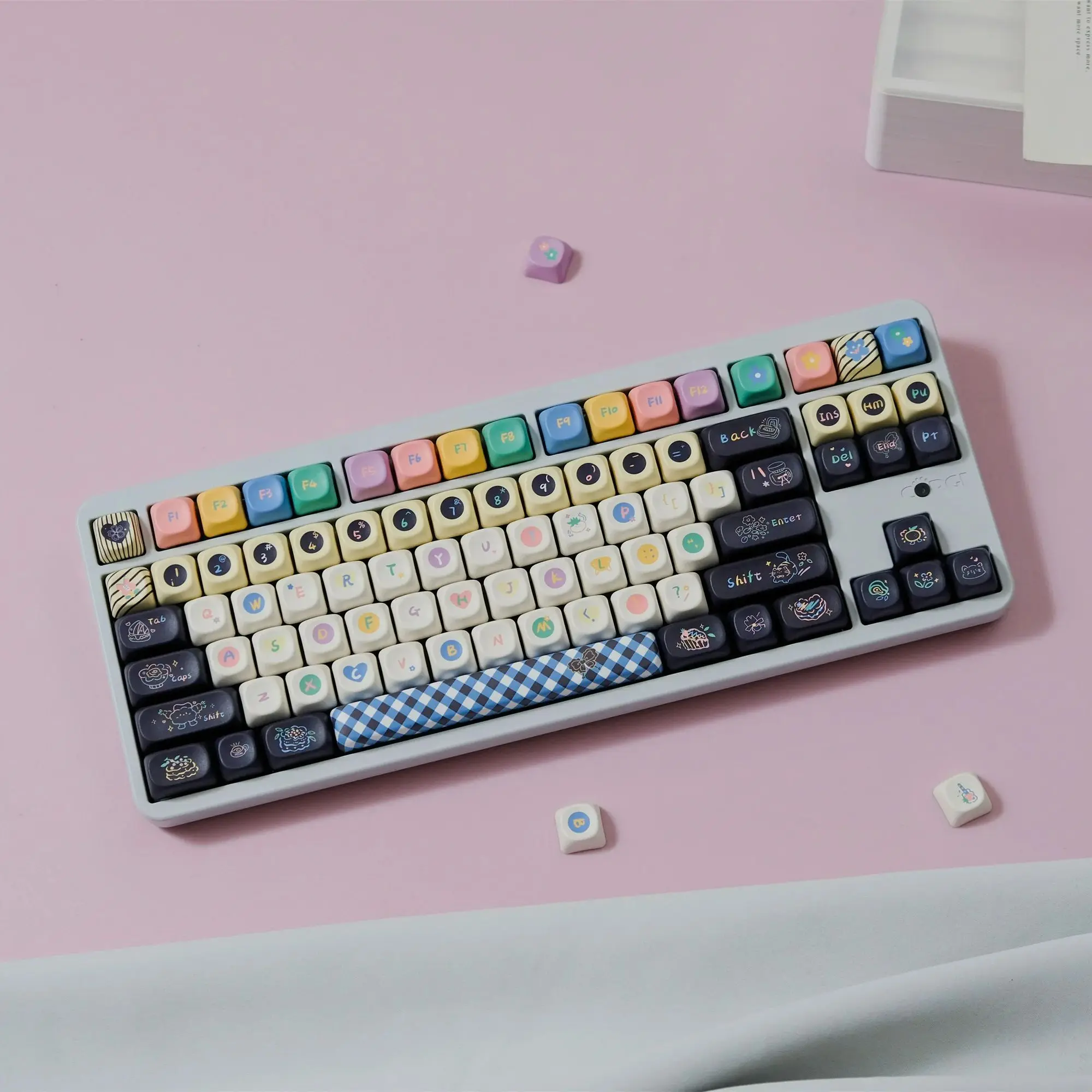 Juego de teclas de helado de queso, 126 teclas, Material PBT, perfil MOA para teclado mecánico MX Switch 61/64/68/75/84/87/96/98/104 - imagen 5