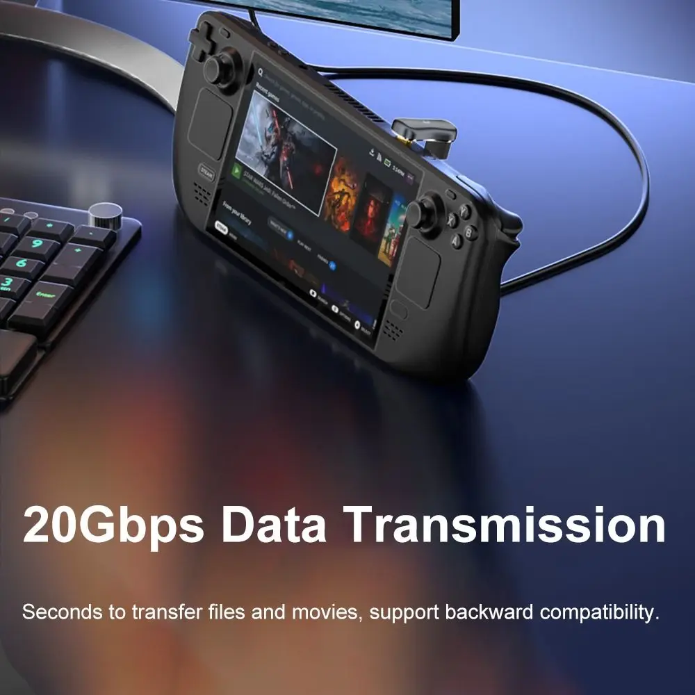 USB-C de ángulo de 180 grados, convertidor macho a hembra, USB-C, 3,1/PD, 140W, adaptador de carga rápida a tipo C, para cubierta de vapor/interruptor - imagen 4