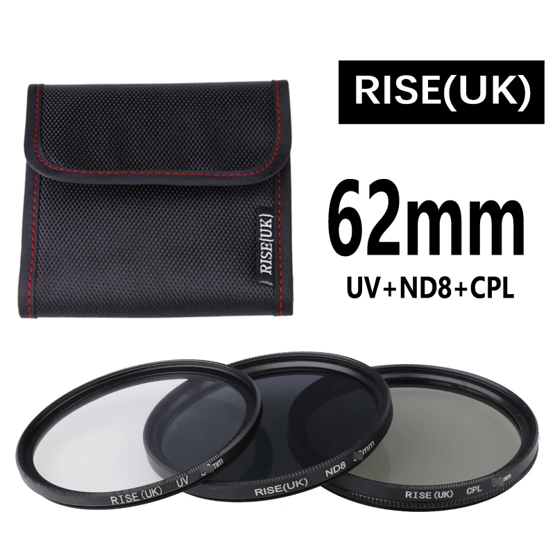 Filtro de lente de cámara 4 en 1, Kits UV + CPL + ND8 49mm 52MM 55MM 58MM 62MM 67MM 72MM 77MM 82MM para lente de cámara Cannon EOS Nikon SONY - imagen 5