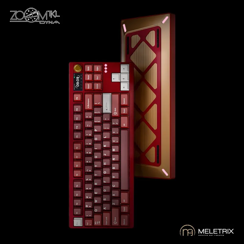 Kit de teclado ZOOM TKL DYNA, intercambio en caliente inalámbrico trimodal, aluminio CNC personalizado con pantalla de perilla, Kit de teclados mecánicos para juegos - imagen 3