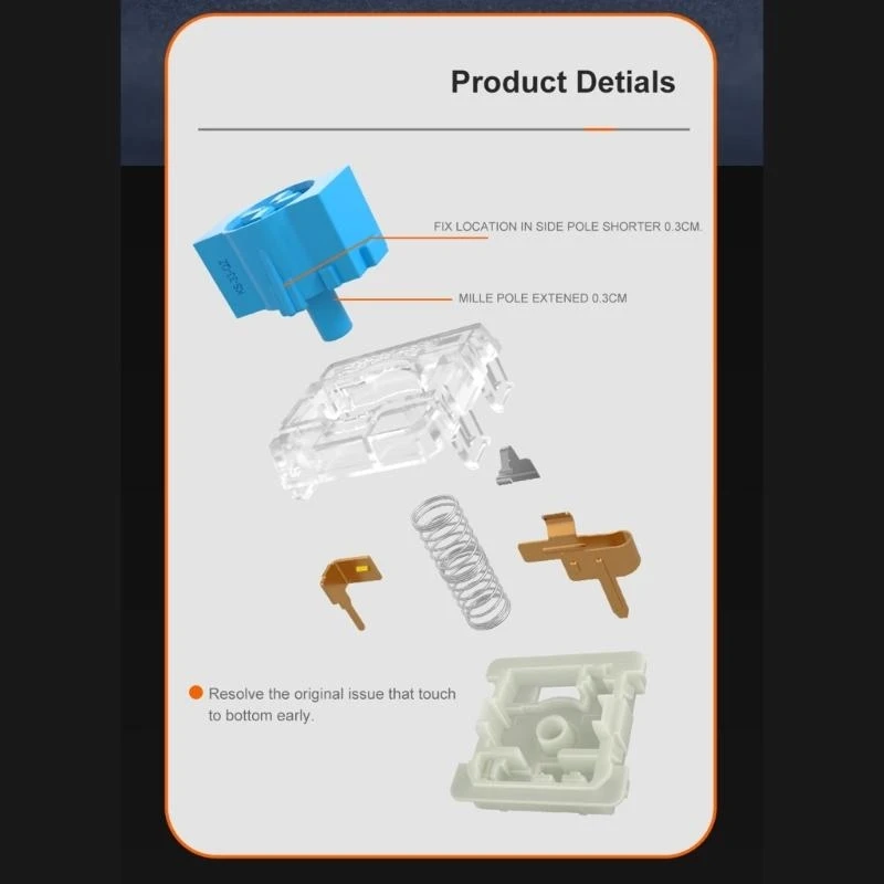 Interruptor perfil bajo F3KE para teclado mecánico KS-33 Red Blue 3pins para teclados PC personalizados Interruptor - imagen 2
