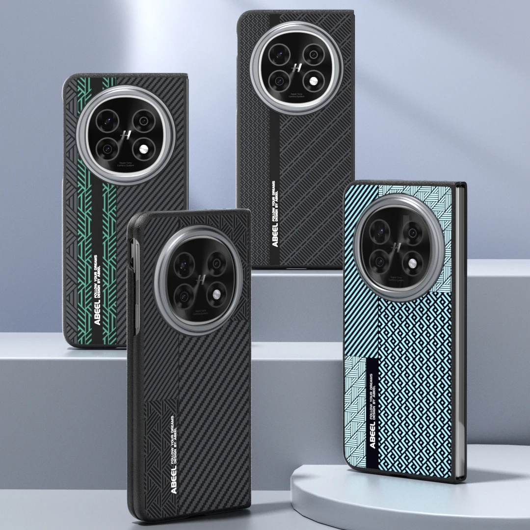 Para OPPO Find N5 funda de lujo de fibra de carbono PU MagSafe funda protectora trasera magnética para OPPO Find N5 funda completa para teléfono